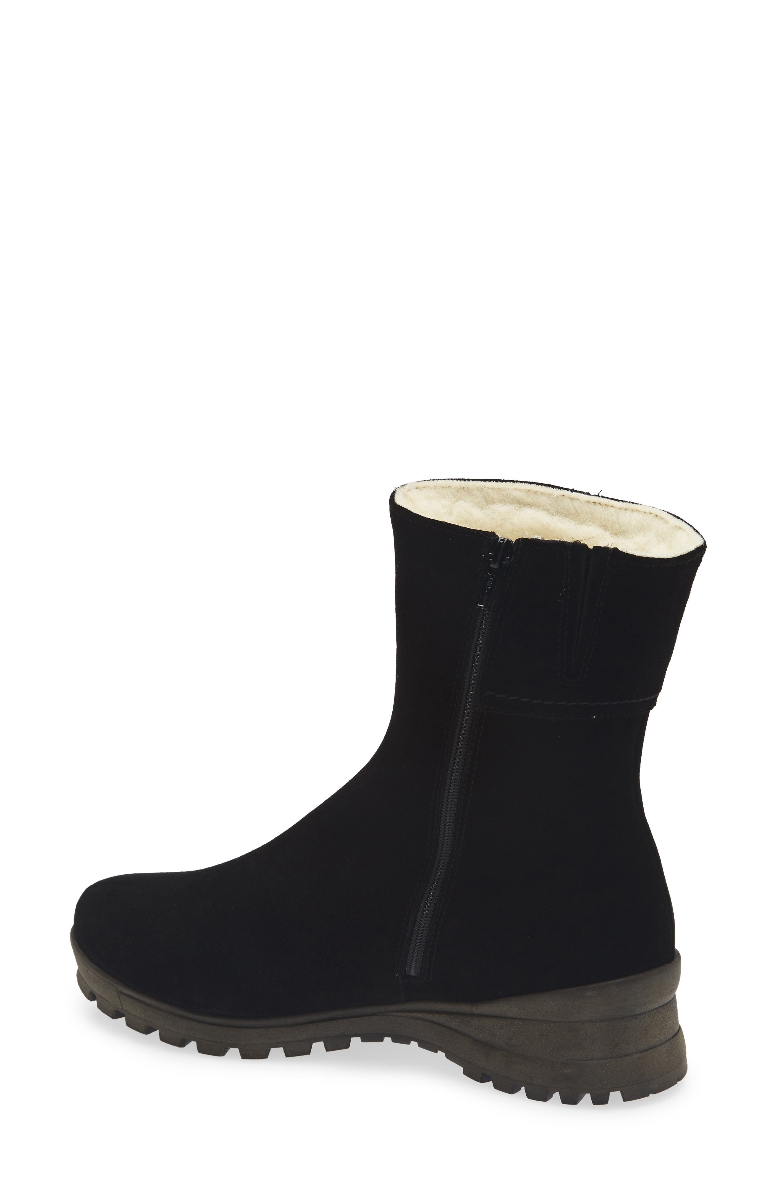 La Canadienne Aidan City Dry<sup>™</sup> Genuine Shearling Lined Bootie, Alternate, color, Black Leather