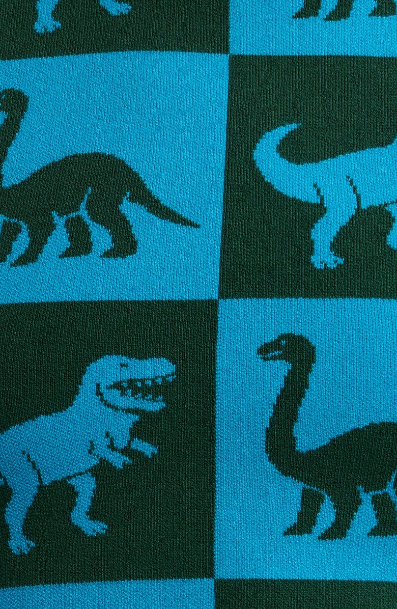 Dressed in Lala Dino Drama Sweater, Alternate, color, Dark Green And Blue Check