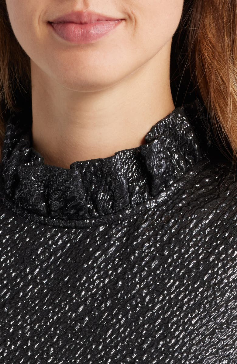 Anne Klein Ruffle Metallic Sleeveless A-Line Dress, Alternate, color,