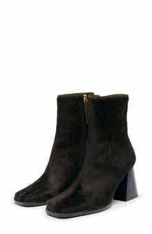 ALOHAS South Genuine Calf Hair Square Toe Ankle Boot
