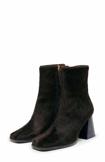 ALOHAS South Genuine Calf Hair Square Toe Ankle Boot