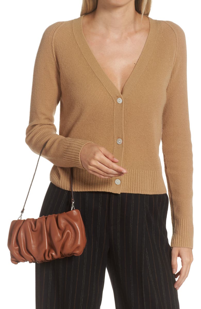 STAUD Bean Leather Clutch, Alternate, color, Tan