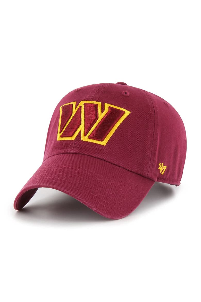Men's '47  Burgundy Washington Commanders Cleanup Adjustable Hat, Main, color, Burgundy