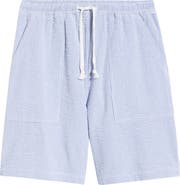 Service Works Seersucker Organic Cotton Poplin Drawstring Chef Shorts
