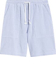 Service Works Seersucker Organic Cotton Poplin Drawstring Chef Shorts