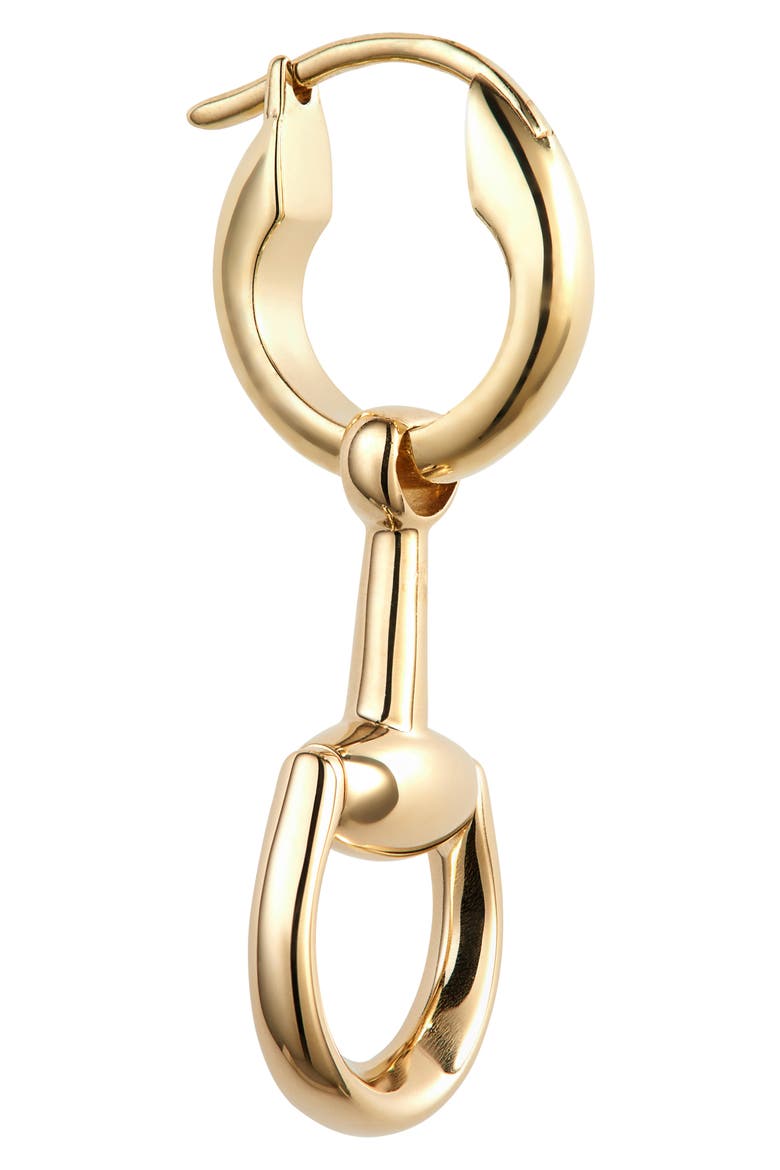 Small Horsebit Drop Earrings, Alternate, color, YELLOW GOLD