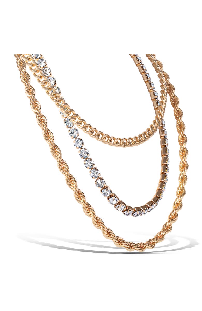 Jessica Simpson Gold-Tone Layered Necklace, Set Of 3, Alternate, color, Gold