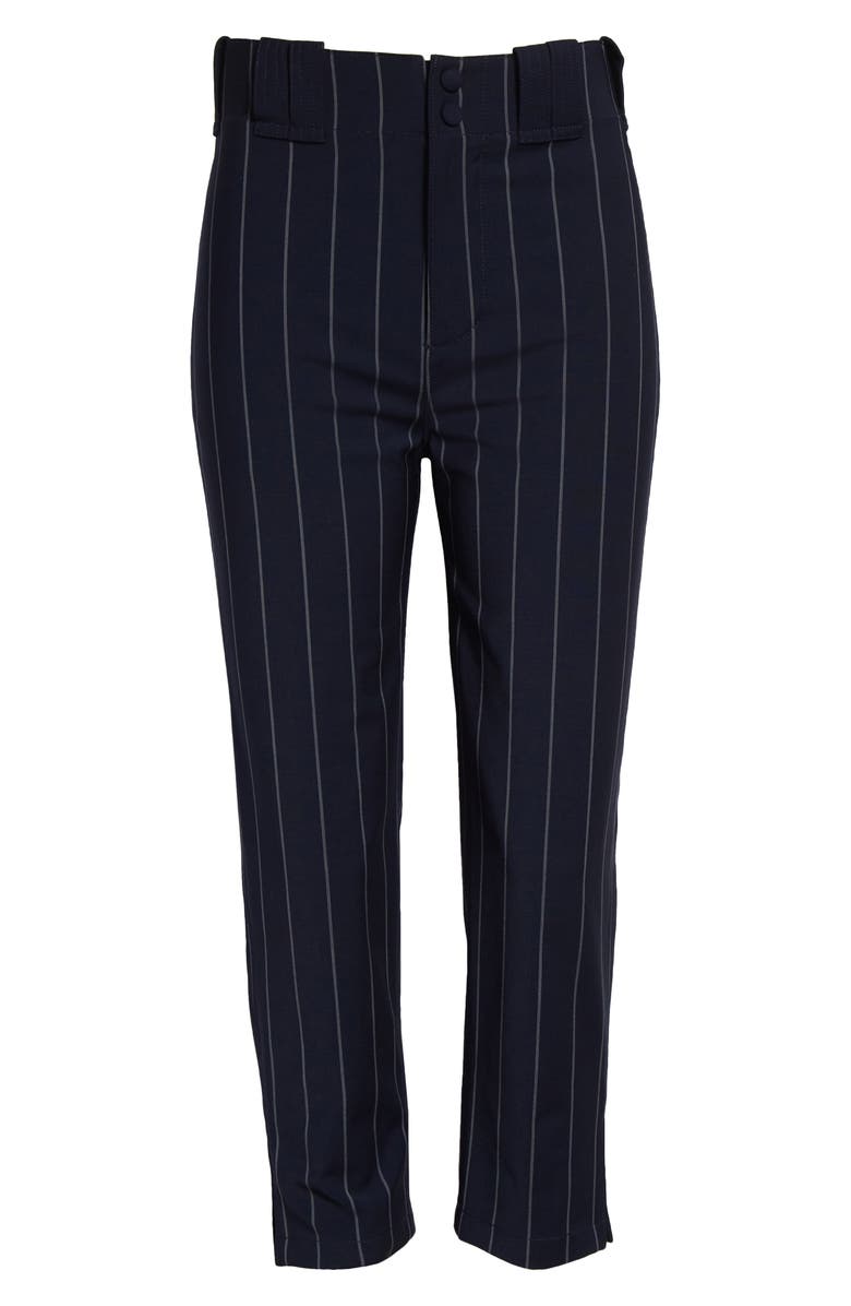 Alexander Wang Pinstripe High Waist Baseball Capri Pants, Alternate, color, 