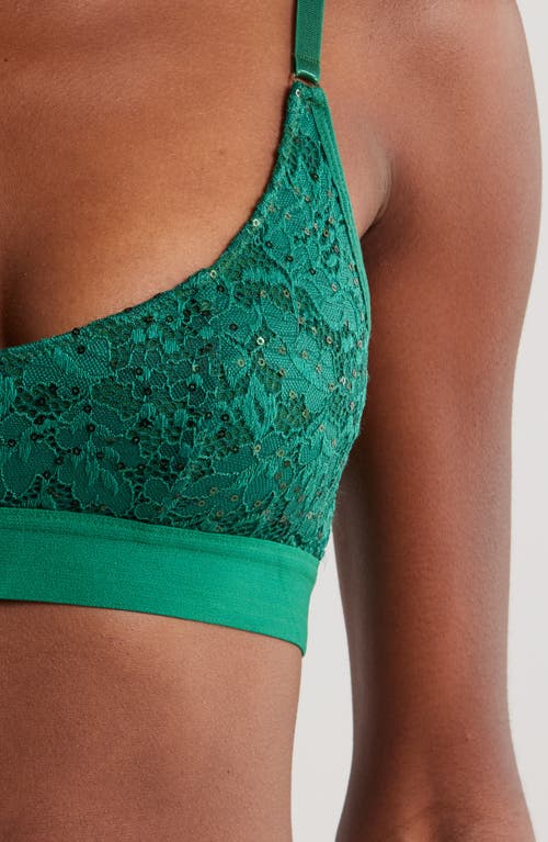 Kilo Brava Lace Scoop Neck Bralette In Emerald