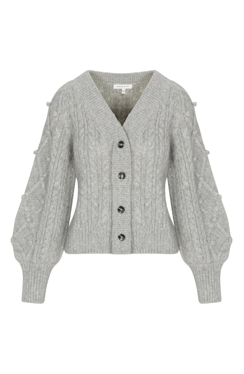 Rebecca Taylor Petra Cardigan, Alternate, color, Light Grey