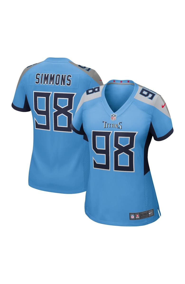 Nike Women's Nike Jeffery Simmons  Light Blue Tennessee Titans Team Game Jersey, Alternate, color, Light Blue