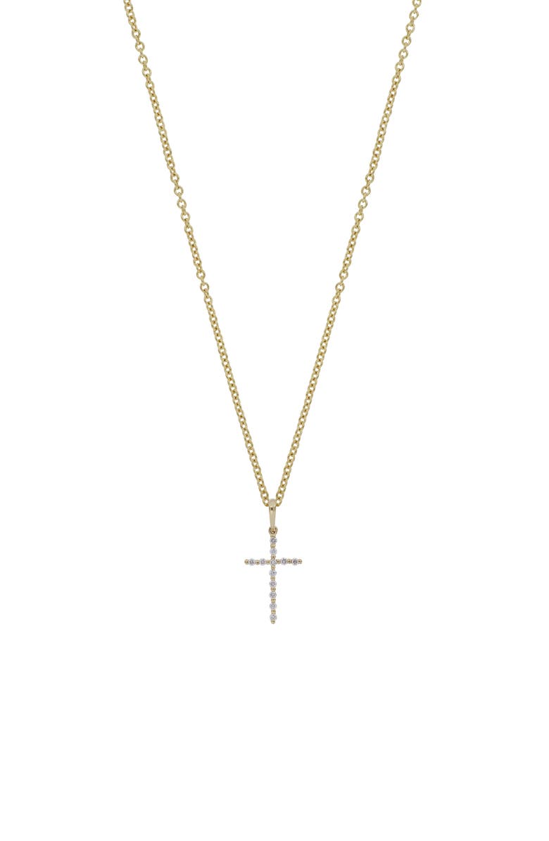 Bony Levy Diamond Cross Pendant Necklace, Main, color, Yellow Gold/ Diamond