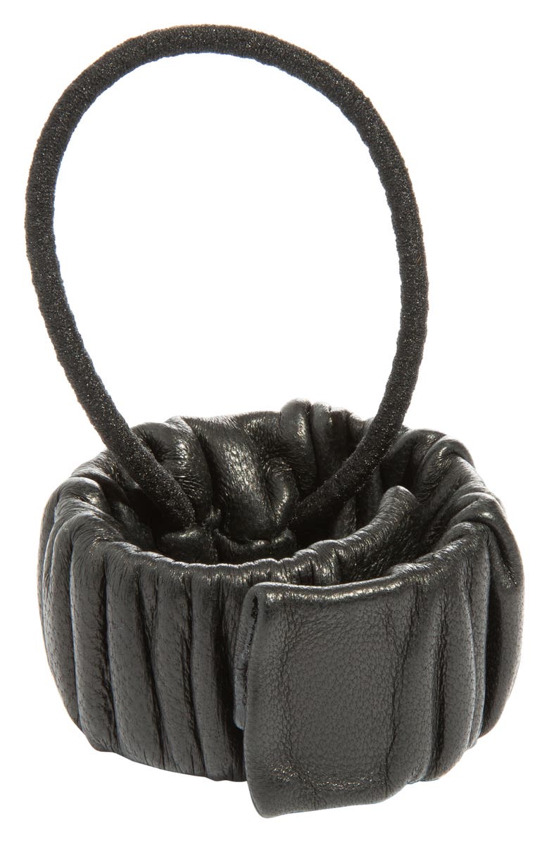 L. Erickson Snap Leather Ponytail Cuff, Main, color, 