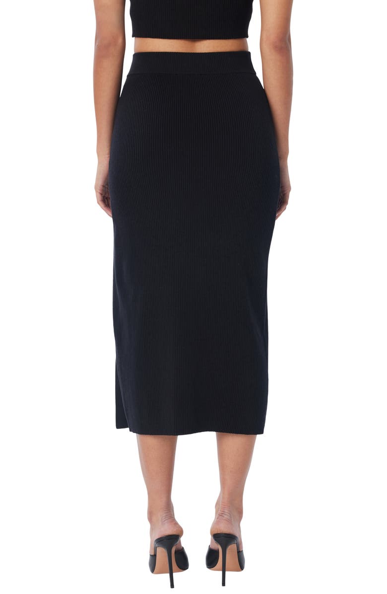 LITA by Ciara Side Button Rib Organic Cotton Midi Skirt, Alternate, color,