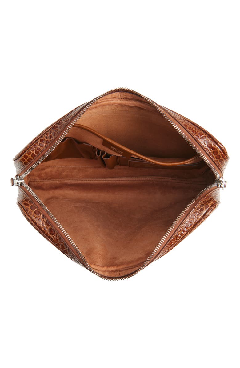 TOM FORD Croc Embossed Leather Laptop Case, Alternate, color, Caramel