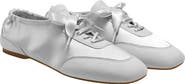 VIVAIA Square-Toe Lace-Up Satin Sneakerina