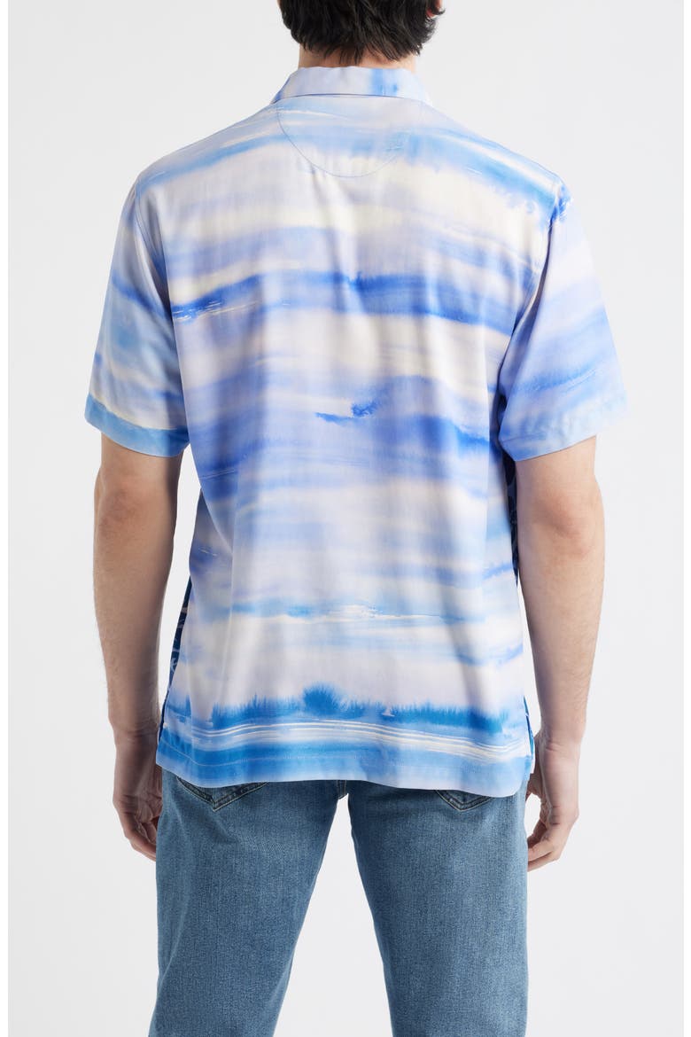 Sapphire Shores Floral Silk Camp Shirt, Alternate, color, DOCKSIDE BLUE