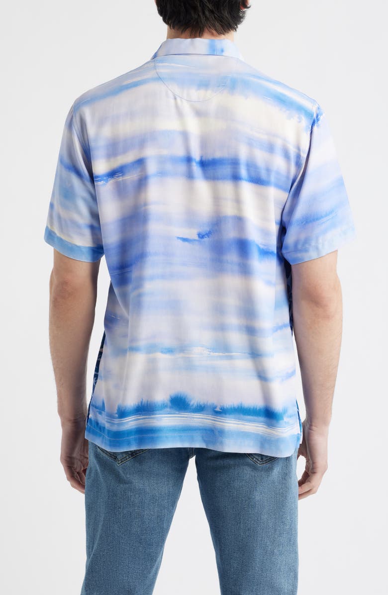 Tommy Bahama Sapphire Shores Floral Silk Camp Shirt, Alternate, color, Dockside Blue