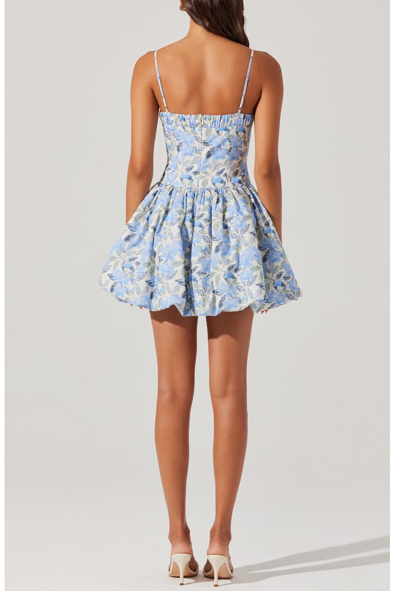 Larissa Floral Print Minidress, Alternate, color, BLUE FLORAL