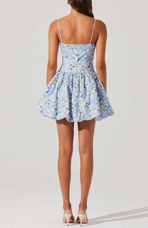 Astr The Label Larissa Floral Print Minidress In Blue