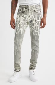 PURPLE BRAND Reverse Black Foil Skinny Jeans