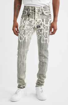 PURPLE BRAND Reverse Black Foil Skinny Jeans