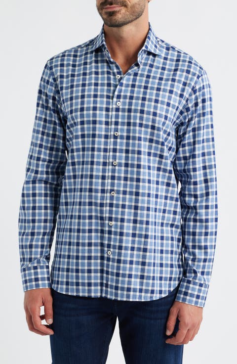Peirce Check Cotton Button-Up Shirt