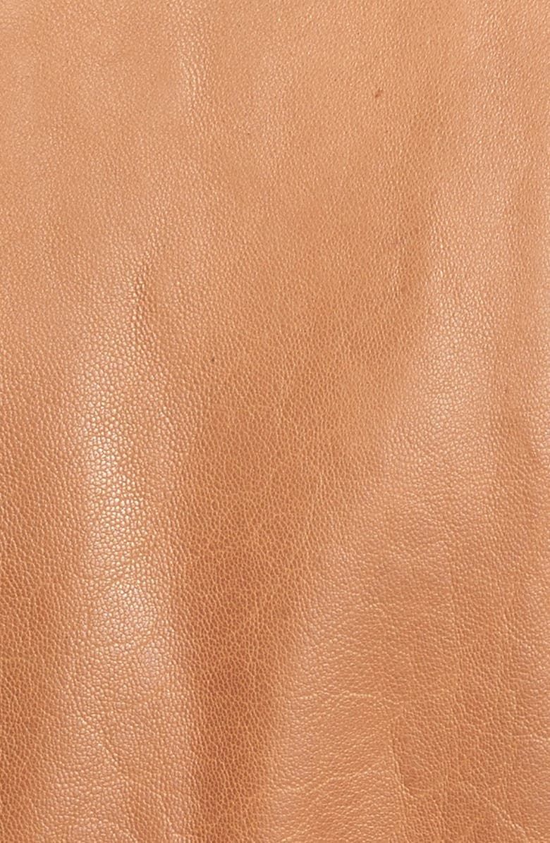 DKNY Quilt Detail Lambskin Leather Moto Jacket, Alternate, color, 