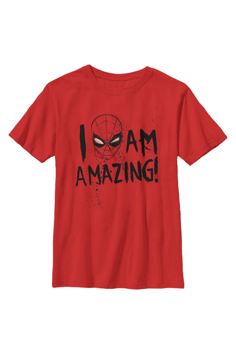 Boy's Marvel Easter Themed Logo  Graphic T-Shirt, Main, color, Red