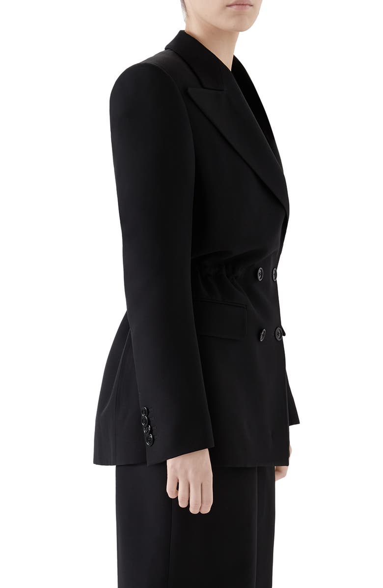 Gucci Cinch Waist Cady Crepe Blazer, Alternate, color,