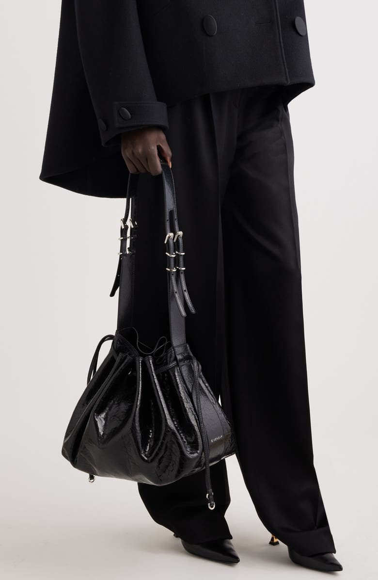 Givenchy Medium Pumpkin Drawstring Leather Bucket Bag, Alternate, color,