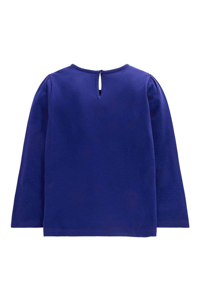 Kids' Puff Sleeve Appliqué T-Shirt, Alternate, color, BRIGHT BLUE CAT
