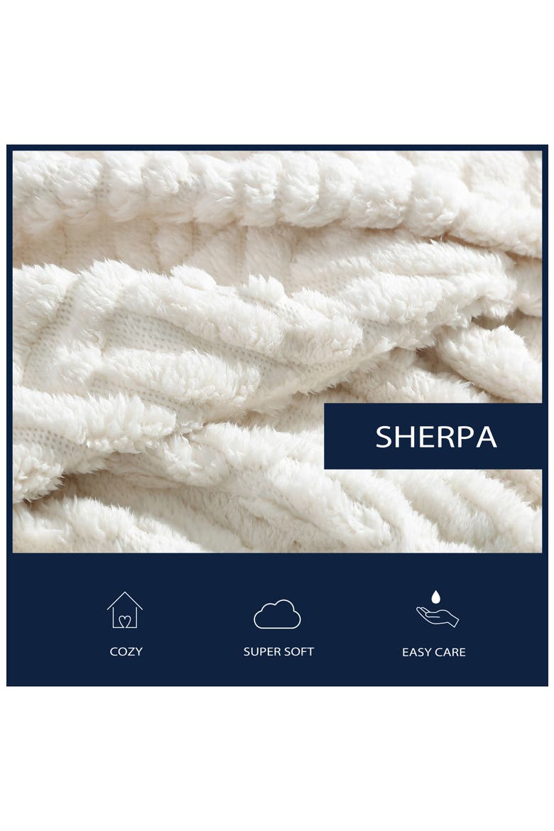 Declan Faux Shearling Throw Blanket, Alternate, color, BEIGE