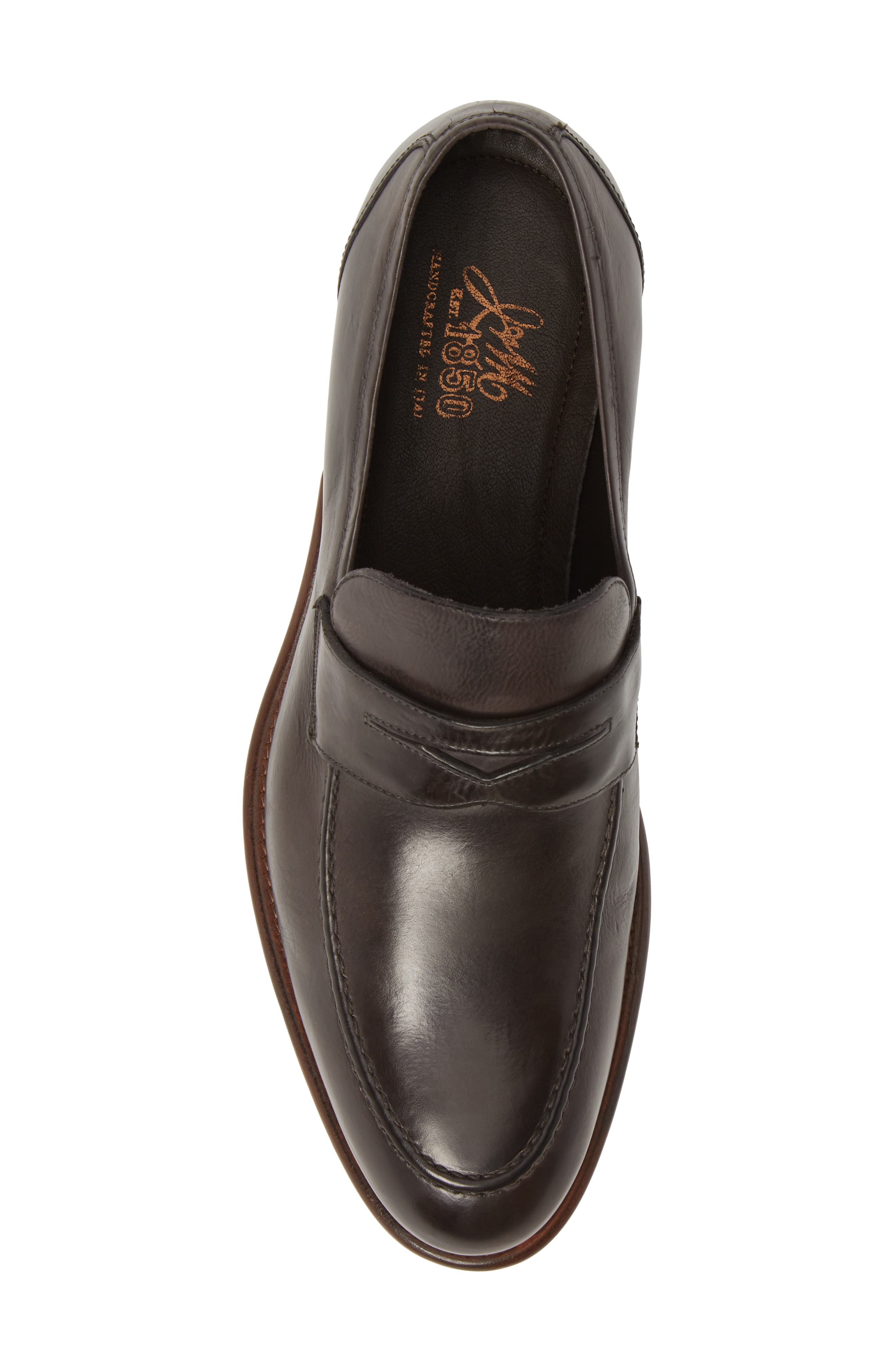 J&M 1850 Bryson Penny Loafer, Alternate, color, CHARCOAL LEATHER
