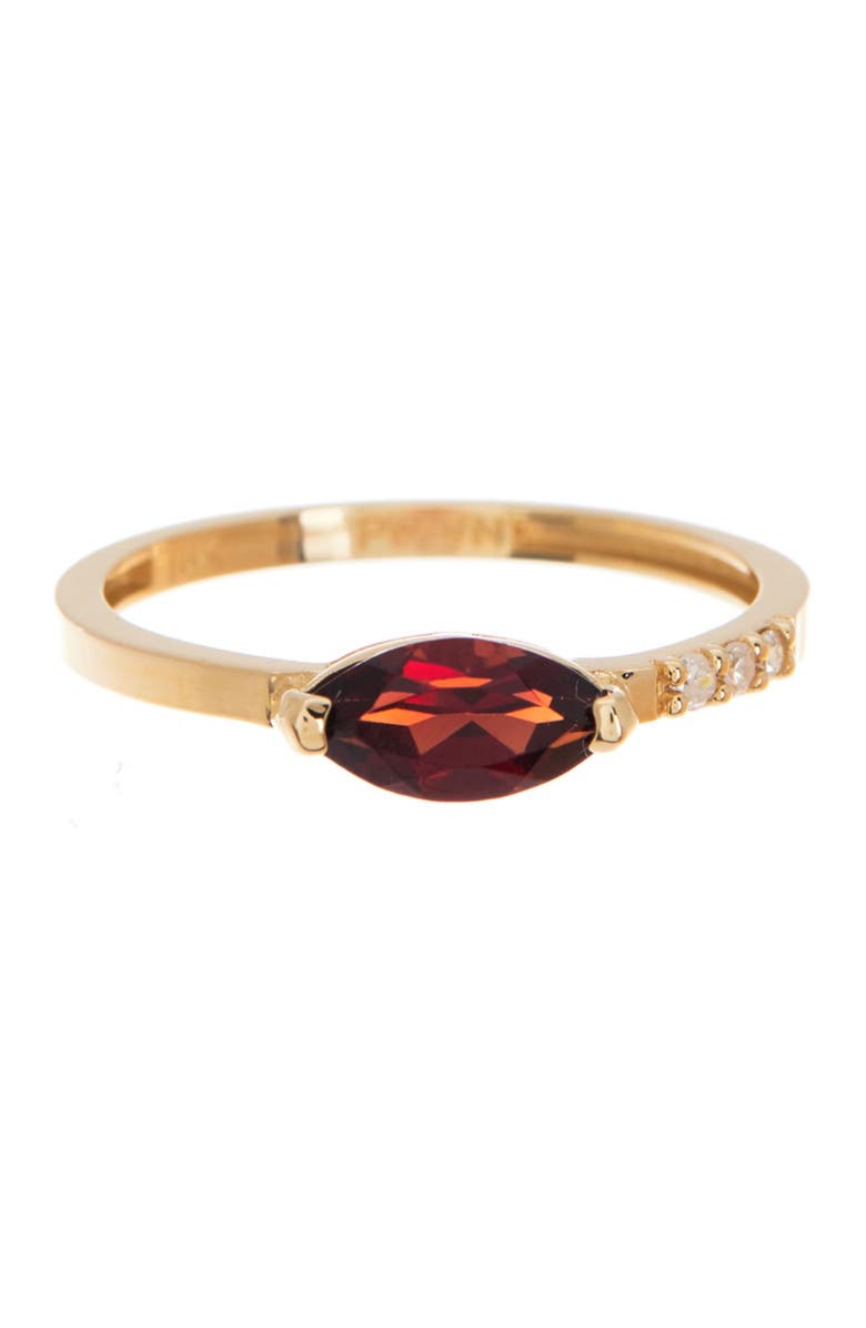 PAIGE NOVICK 18k Yellow Gold Marquise Garnet Stone & Diamond Pave Ring, Main, color, 
