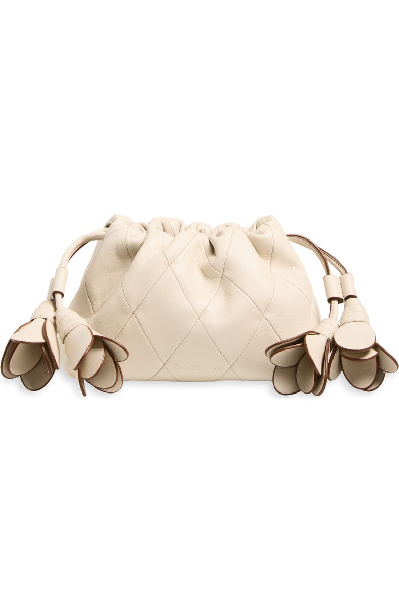 Zimmermann Small Cloud 91 Leather Clutch, Main, color, Milk