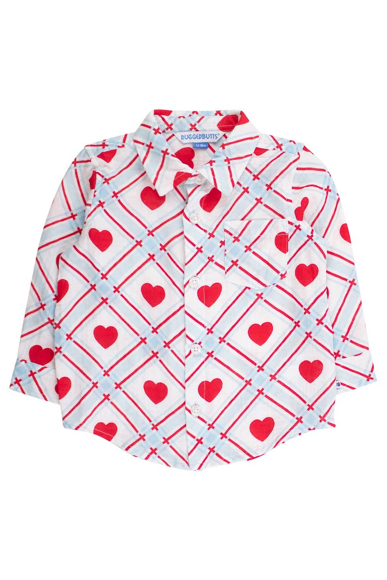 Cotton Gauze Long Sleeve Button Down Shirt, Main, color, Blue Sweetheart Plaid