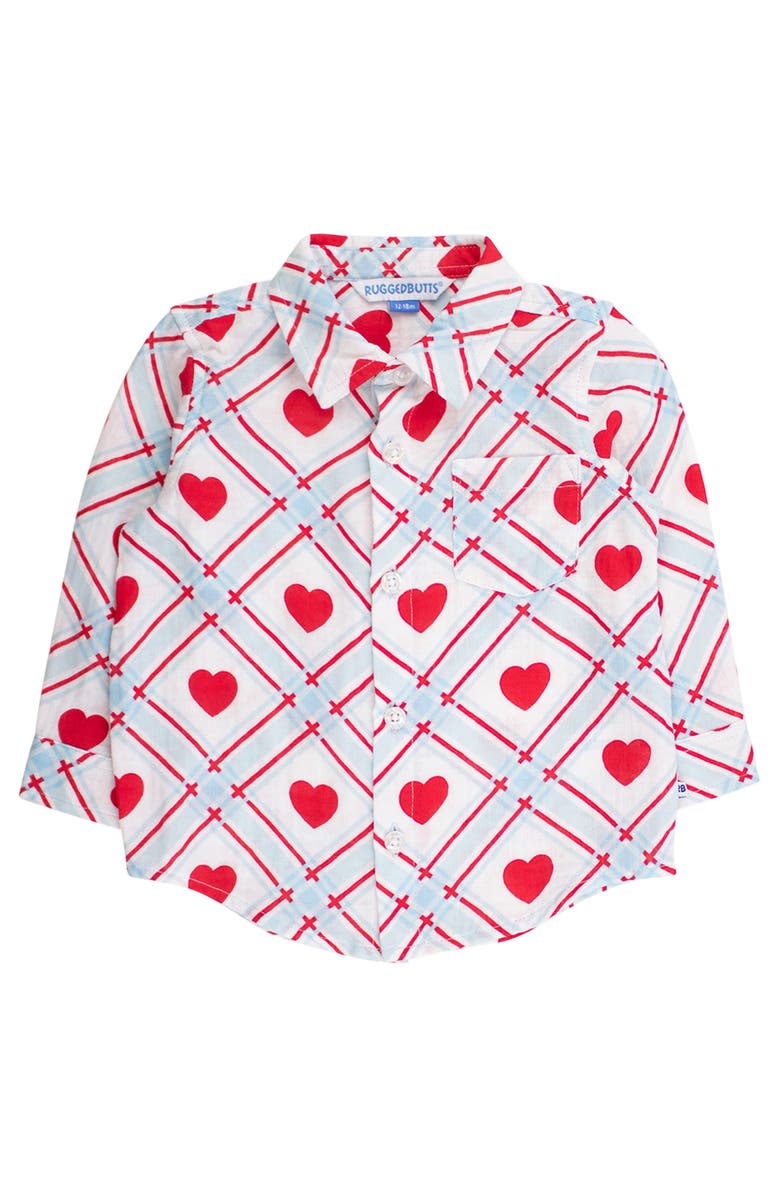 RuggedButts Cotton Gauze Long Sleeve Button Down Shirt, Main, color, Blue Sweetheart Plaid