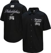 Mitchell & Ness Men's Mitchell & Ness Black Philadelphia 76ers Hardwood Classics Camp Shirt