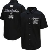 Mitchell & Ness Men's Mitchell & Ness Black Philadelphia 76ers Hardwood Classics Camp Shirt