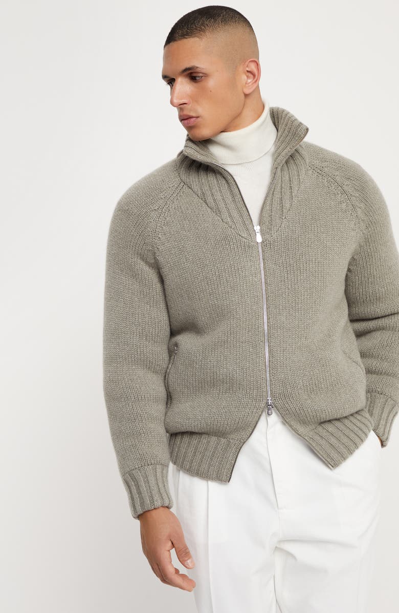 Brunello Cucinelli Knit jacket with padding, Alternate, color, 