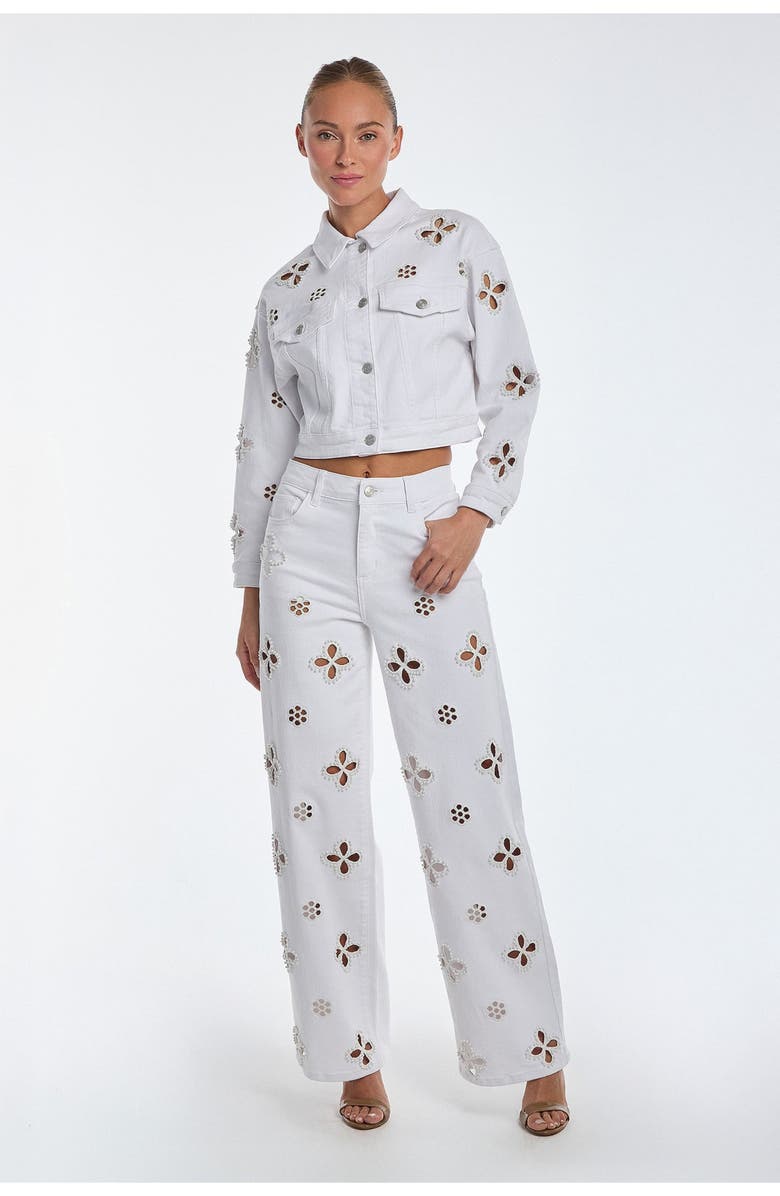 The Noli Shop Kaia Pearl High Rise Jean Petite, Alternate, color, White