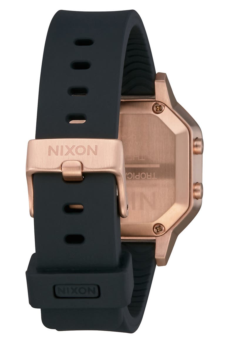 Siren Digital Watch, 36mm, Alternate, color, BLACK/ ROSE GOLD