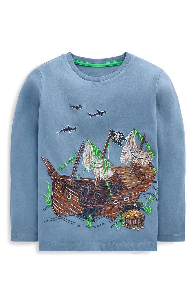 Kids' Glow Superstitch Long Sleeve T-Shirt, Main, color, BLUE AURA SHIPWRECK