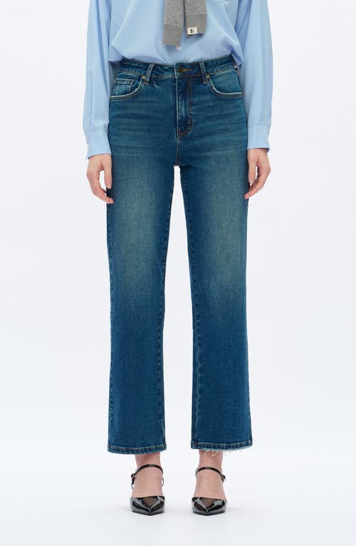 Bayeas High Waist Straight Leg Jeans In Blue