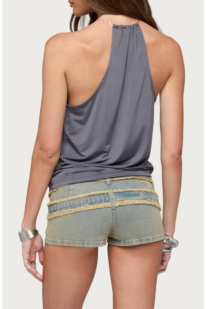 Tesa Gathered Cutout Sleeveless Top, Alternate, color, DARK-GRAY