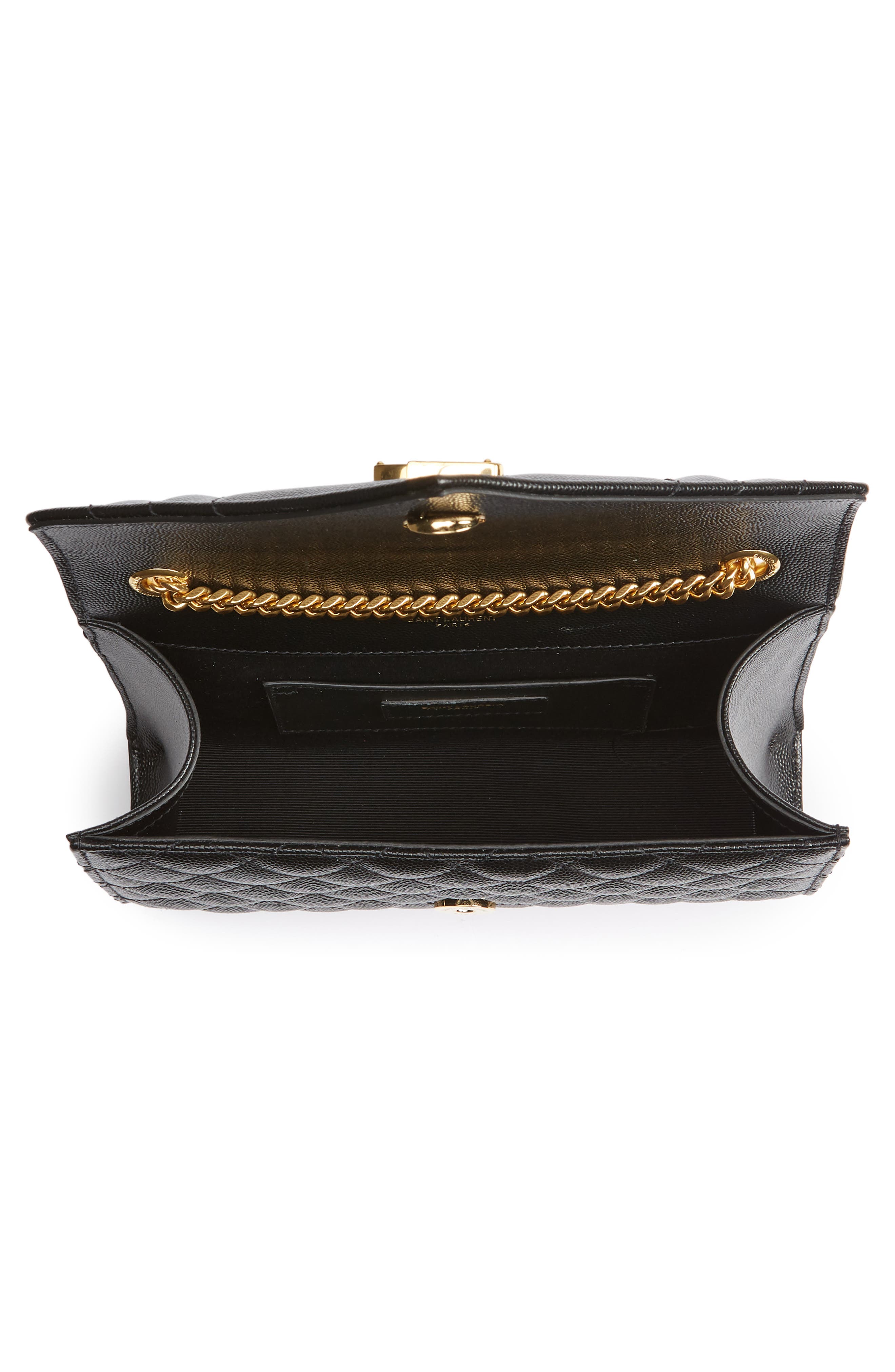 Saint Laurent Small Cassandre Leather Shoulder Bag, Alternate, color, 