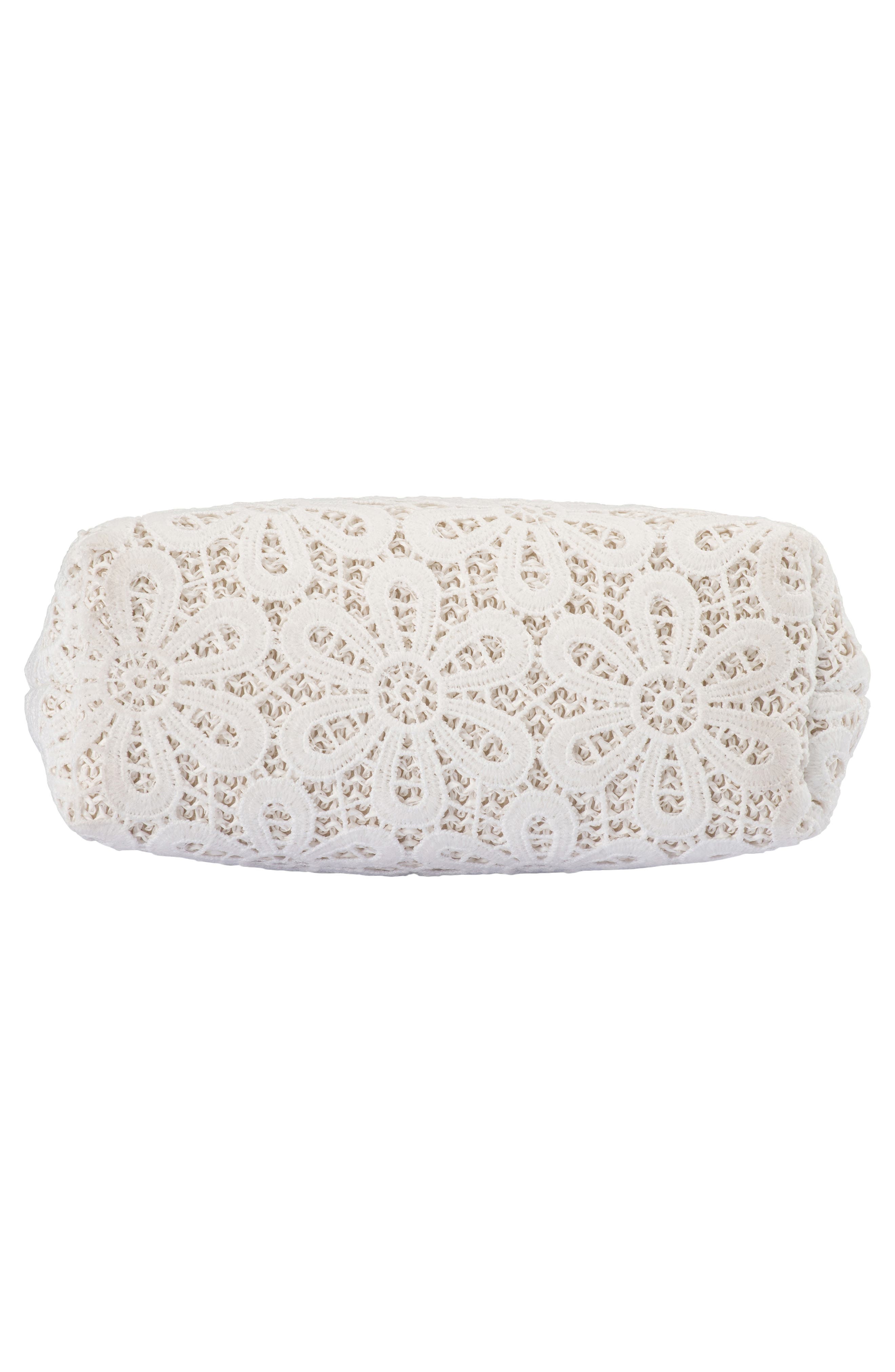 Bonnie Lace Clutch, Alternate, color, WHITE