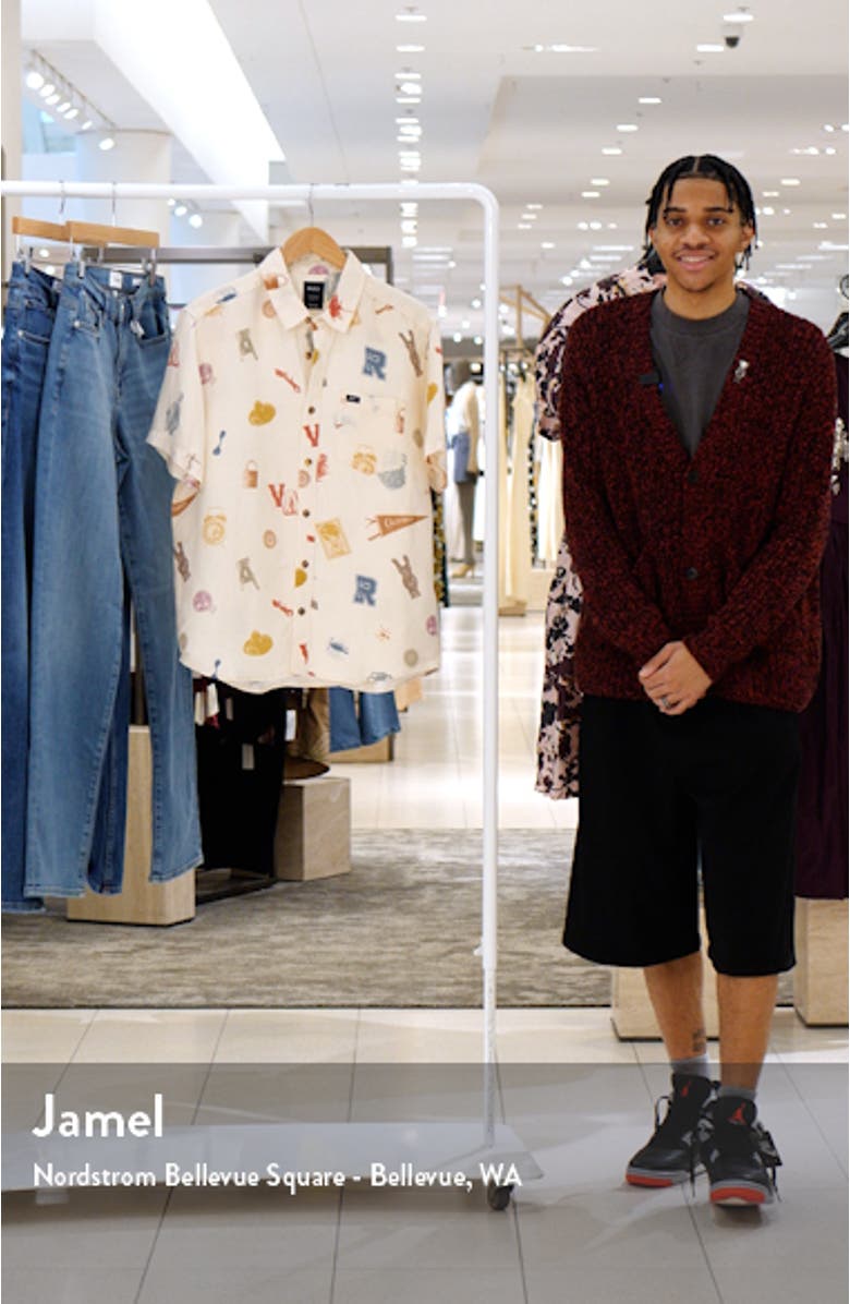 Artifacts Short Sleeve Linen Blend Button-Up Shirt, sales video thumbnail