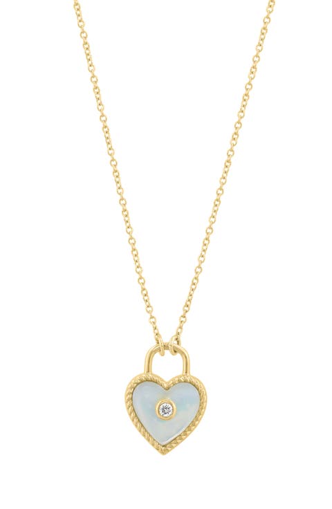 Diamond & Mother of Pearl Heart Necklace